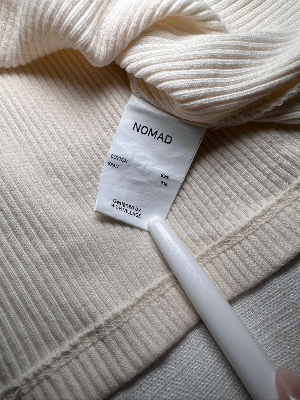 Nomad Ribbed Button Front Cream Cardigan Size Small - Picture 6 of 10